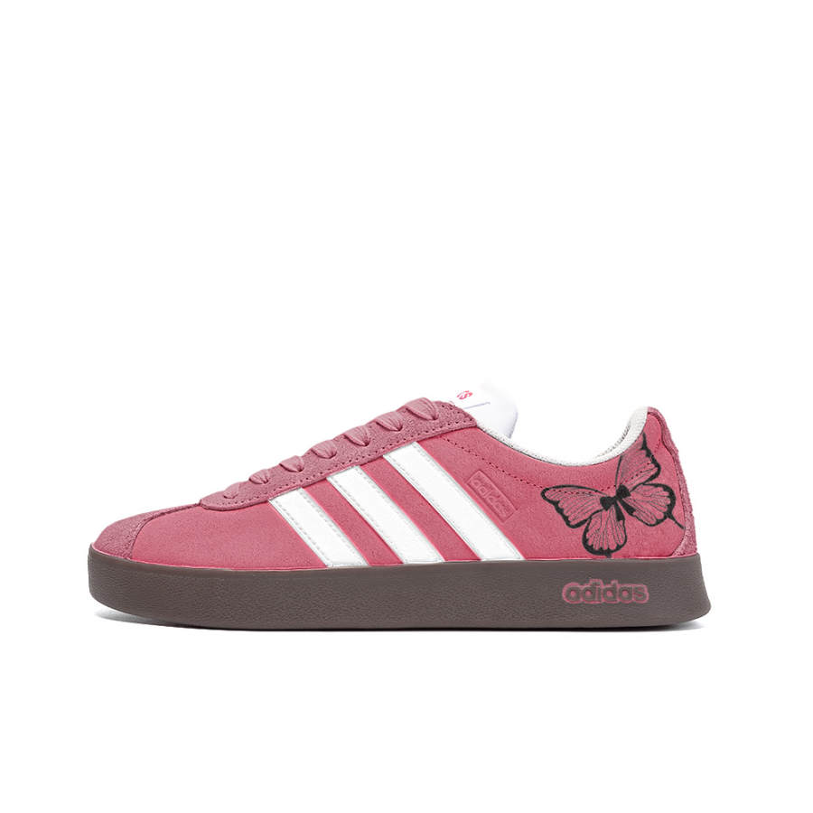 Adidas Neo Vl Court Butterfly Dream Whisper, Amber Leather Low top Skateboard Shoes Unisex Pink