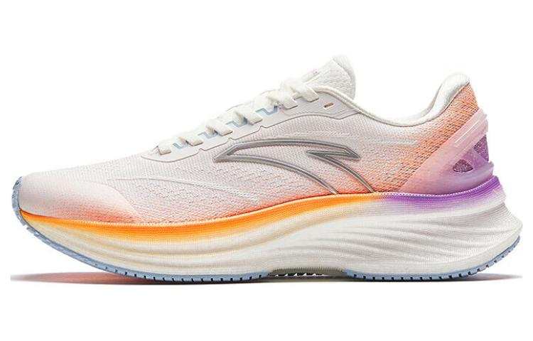 Anta Cushioning, Wear Resistant Low top Running Shoes Women's White Orange Purple