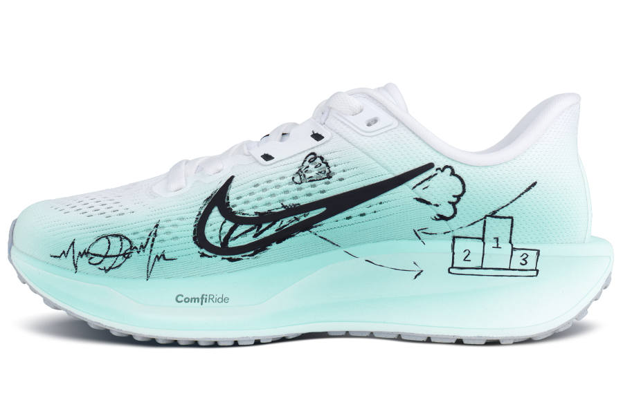 Nike Nike Quest 6 Low top Casual Training City Commuting Running Shoes Men's White Green