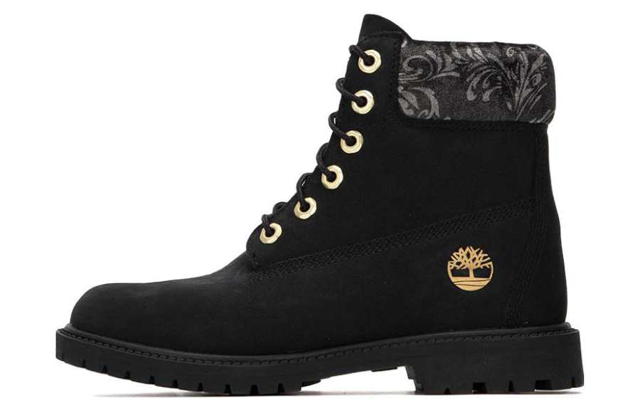 Timberland 6 Inch Heritage Lace Up Cupsole Boots 'Black Nubuck' Women's