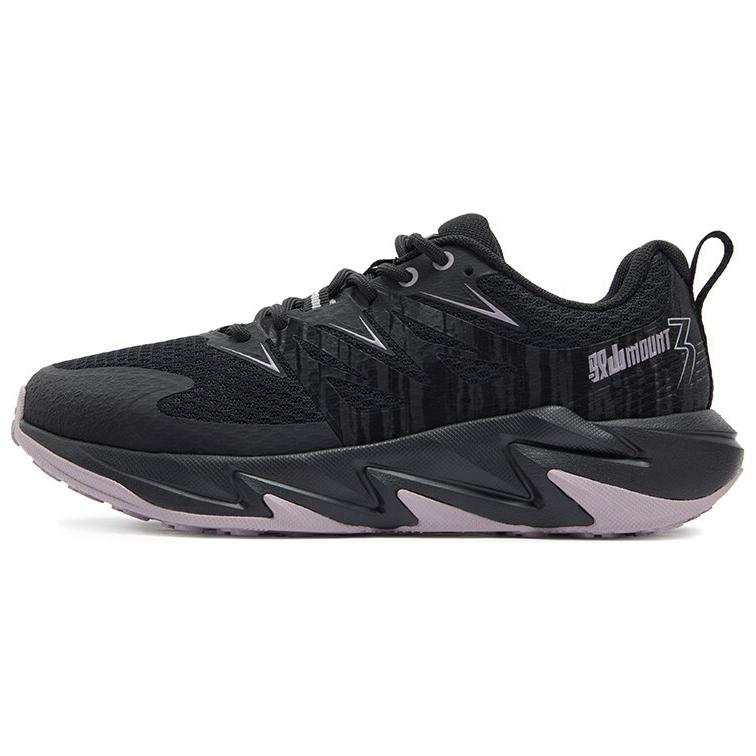 361° Yushan 2 Abrasion Resistant Cushioning Breathable Low top Casual Running Shoes Women's Black Purple