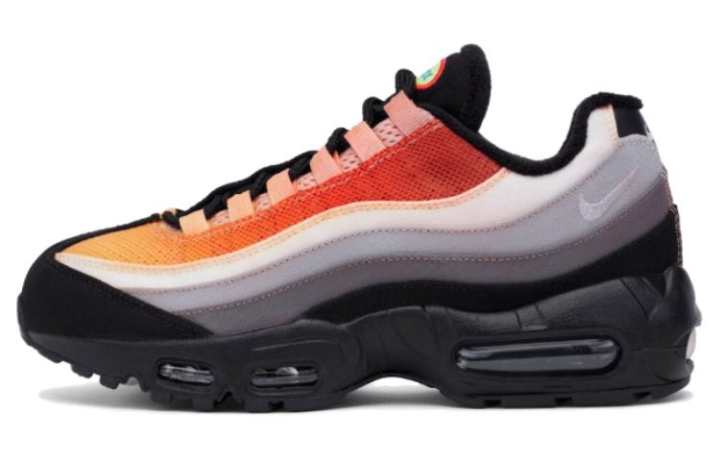 Nike Nike Air Max 95 Abrasion Resistant Breathable Low top Running Shoes Men's Black Red