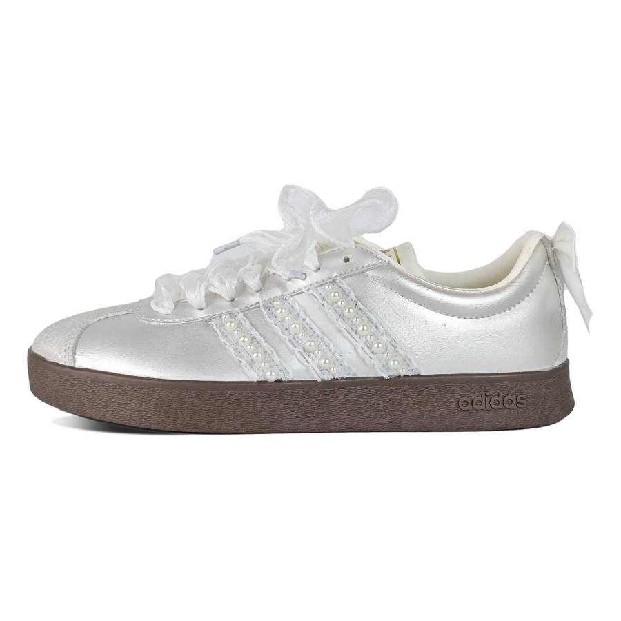 Adidas Adidas VL COURT 2.0 Abrasion Resistant Low top Skateboard Shoes Unisex Silver