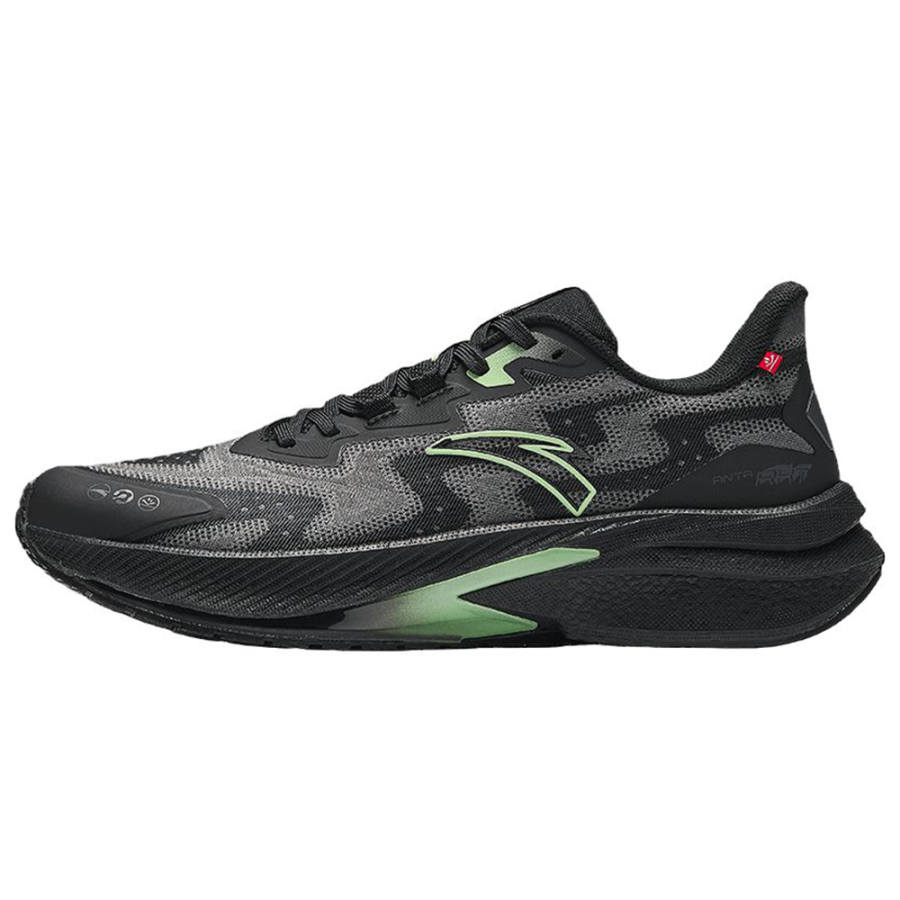 Anta Rocket 5.0 Nitrogen Technology Slip Resistant Abrasion Resistant Low top Running Shoes Men's Black Gray Green
