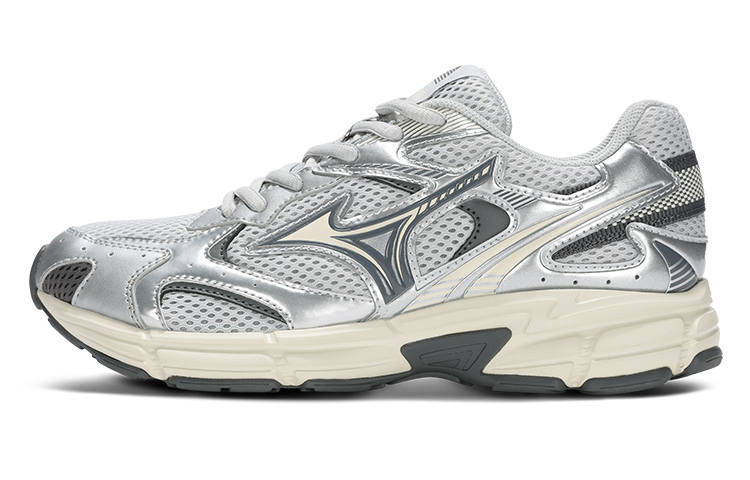 Mizuno Speed 2K Textile, Synthetic Leather Low top EVA Midsole Long Distance Running Shoes Unisex Silver Gray