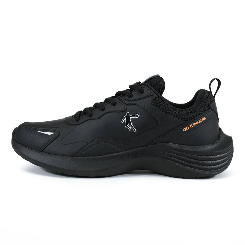 QIAODAN Breathable Lightweight Low top Casual Running Shoes Men's Black Orange