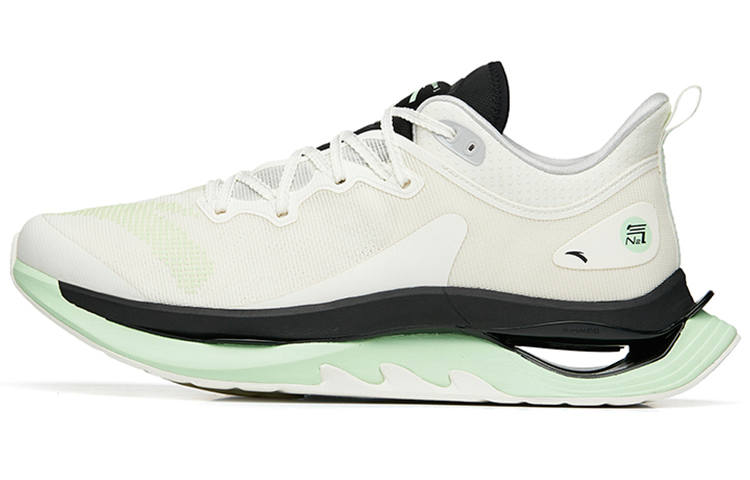ANTA Running Shoes Men's Low Top Ivory White/Bright Neon Green
