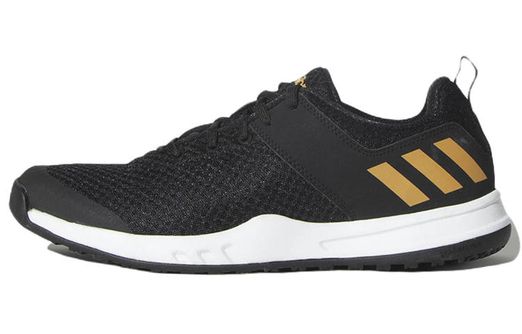Adidas Adidas Victrio Fabric Abrasion Resistant Breathable Low top Running Shoes Men's Black Yellow