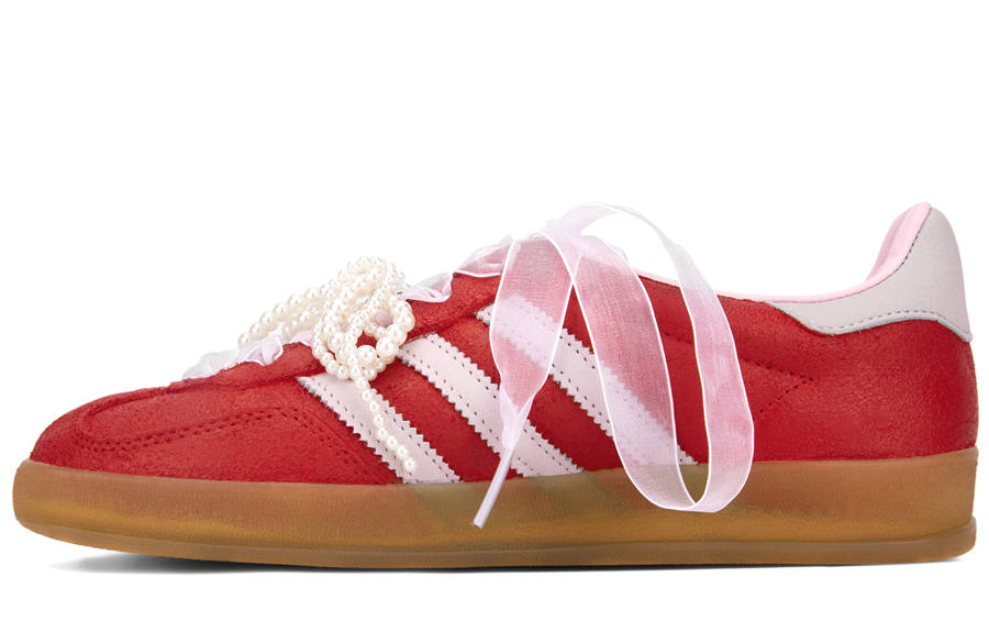 Adidas Originals Handball Spzl Low top Skateboard Shoes Unisex White Red
