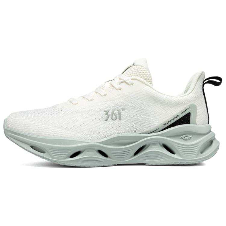 361° Abrasion Resistant Breathable Low top Casual Training Sprint Running Shoes Men's White Green