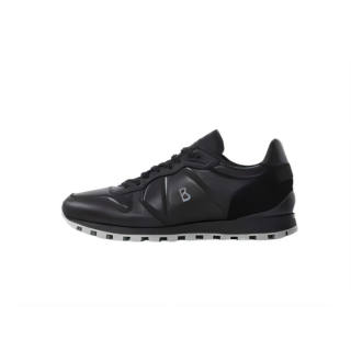 BOGNER Cow Leather, Leather Low top Running Shoes Men's All Black