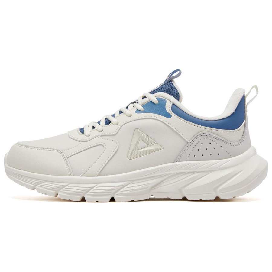 PEAK Slip Resistant Abrasion Resistant Slip Resistant Abrasion Resistant Low top Casual Running Shoes Men's White Blue