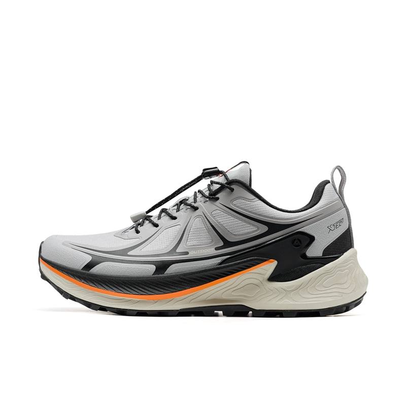 XTEP Chiyama PRO Cushioning Slip Resistant Abrasion Resistant Low top Trail Running Shoes Men's Ash Gray/Black