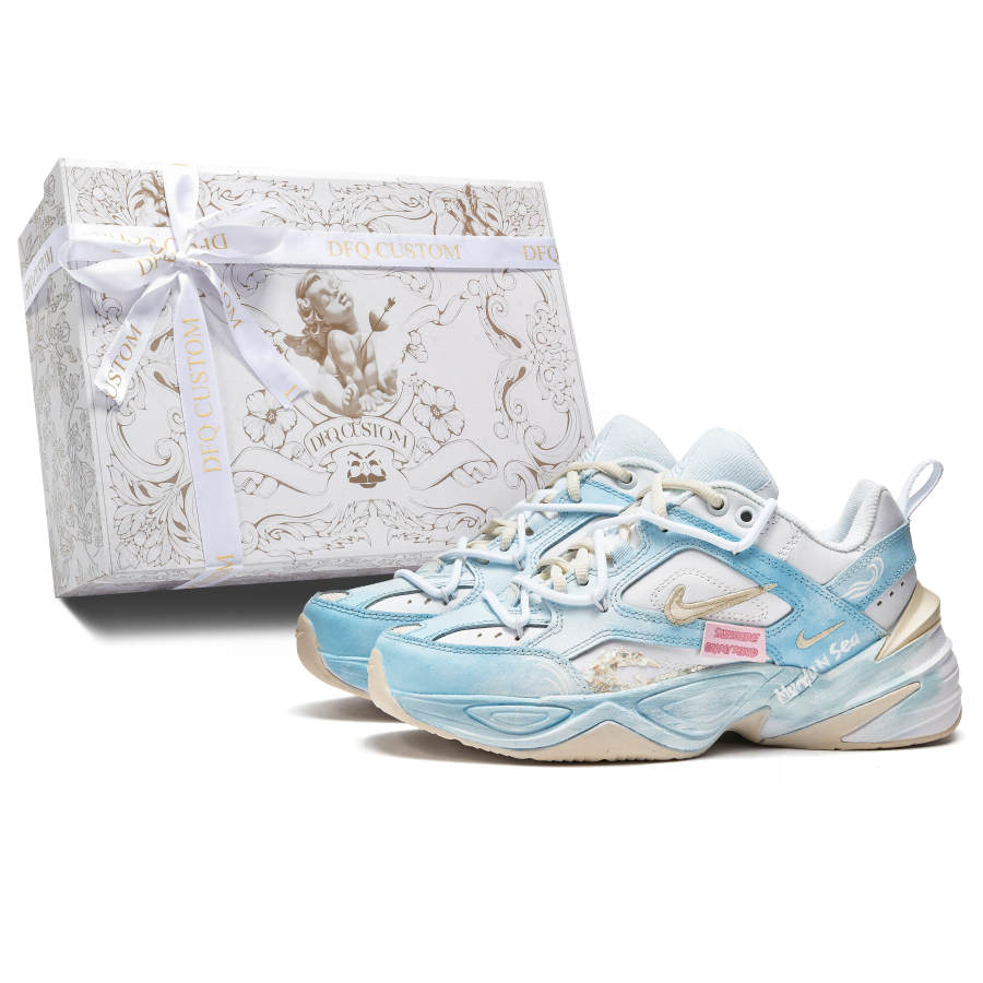 Nike Nike M2K Da Vinci Custom, Box, Morgan Ocean Slip Resistant Abrasion Resistant Slip Resistant Abrasion Resistant Low top