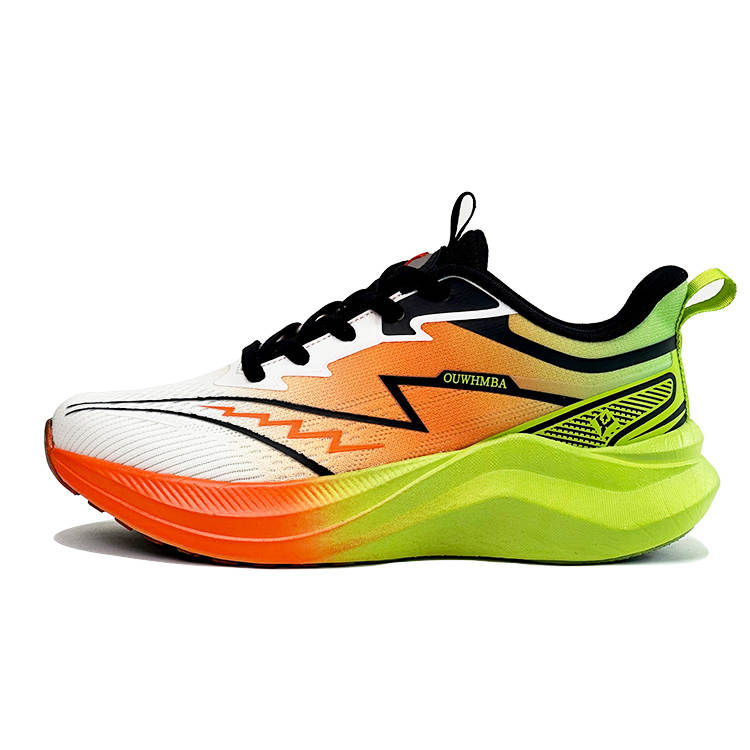 OUWENHEIMANBA Running Shoes Men's Low Top White Orange/Yellow/White Moon