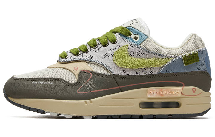 Nike Nike Air Max 1 Cushioning Low top Running Shoes Men's Gray Green