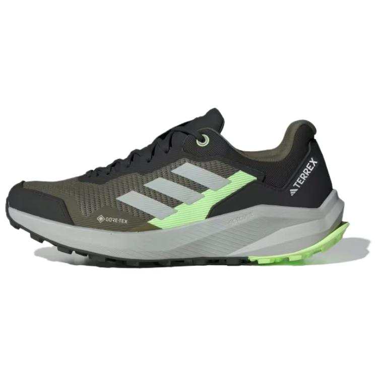 Adidas Adidas Terrex Trail Rider Wear resistant And Lightweight Low top Trail Running Shoes Unisex Green Silver