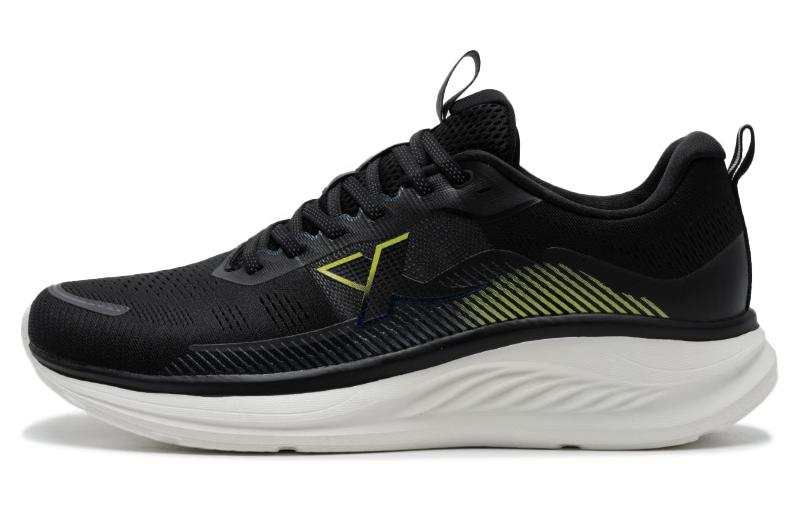 XTEP Comfortable Slip Resistant Abrasion Resistant Low top Casual Running Shoes Men's Black Yellow Green