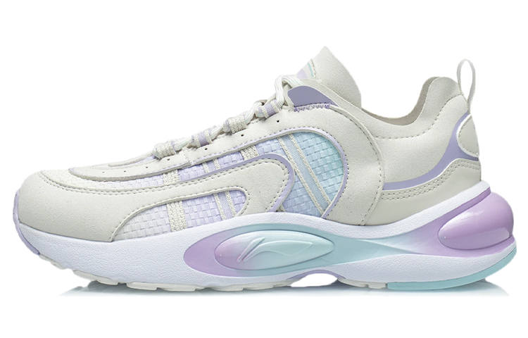Li-Ning Li Ning V8 Cushioning Slip Resistant Abrasion Resistant Low top Running Shoes Women's White Purple