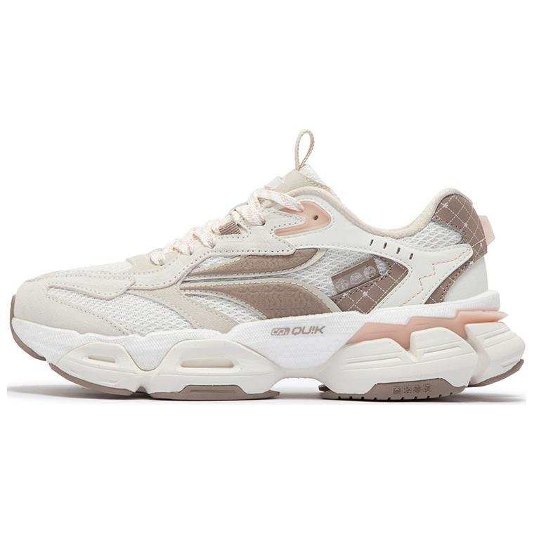 361° Lingmou PRO Cushioning Abrasion Resistant Cushioning, Wear Resistant Low top Chunky Sneakers Women's White Brown