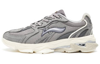 LI-NING 1990 LI NING 1990 Suede Cushioning Slip Resistant Abrasion Resistant Low top Running Shoes Men's Haze Gray
