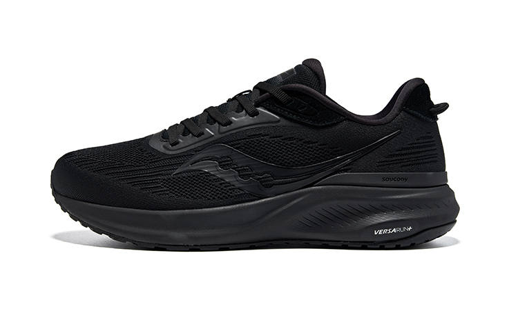 Saucony Fabric Cushioning Lightweight Low top Casual Running Shoes Unisex Black