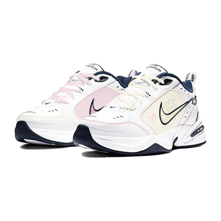 Nike Nike Air Monarch 4 Slip Resistant And Abrasion Resistant Coverage Low top Chunky Sneakers Unisex Yellow Pink