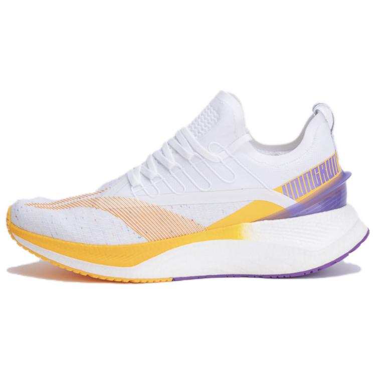 Li-Ning Li Ning YueYing Element Minimalist Fashion Fabric Cushioning Breathable Low top Running Shoes Men's White Orange