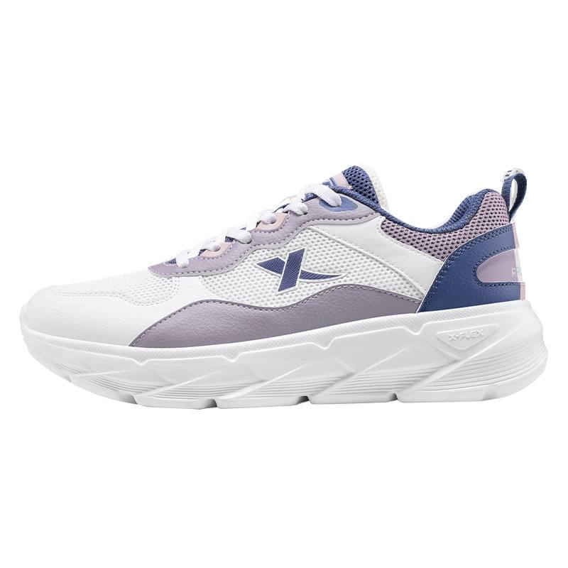 XTEP Breathable And Resilient Low top Casual Running Shoes Women's White Purple