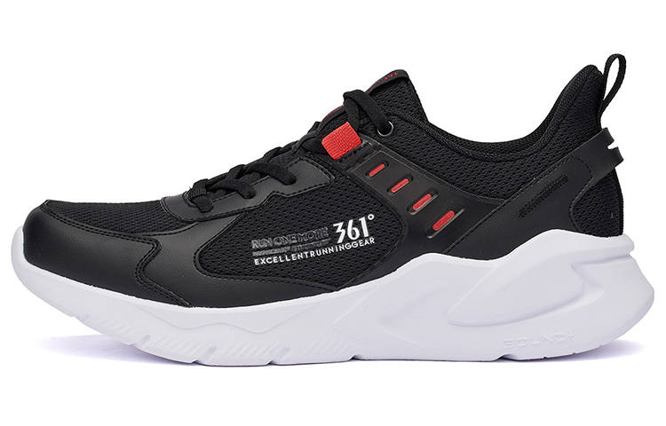 361° Cushioning Slip Resistant Abrasion Resistant Breathable Lightweight Low top Running Shoes Men's Black Red