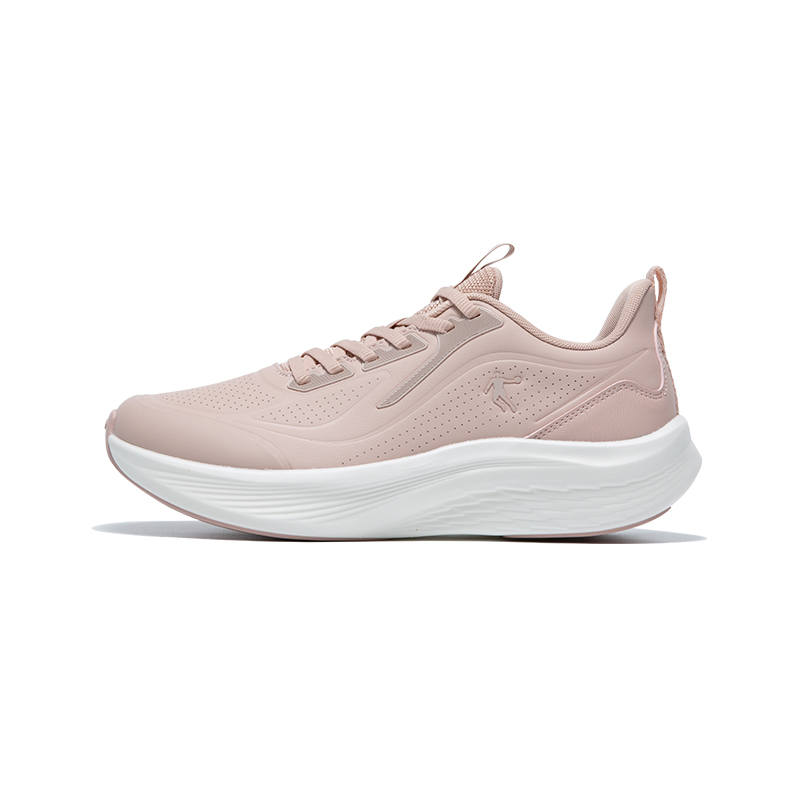 QIAODAN Cushioning Slip Resistant Abrasion Resistant Low top Casual Running Shoes Women's Brown Pink