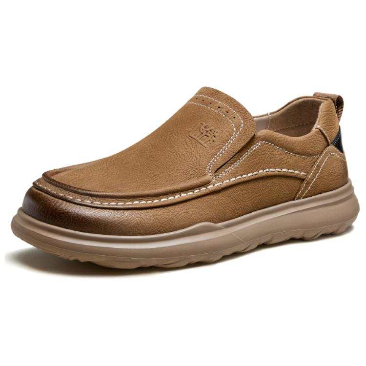 CAMEL Men's Casual Shoes Men's Low Top Khaki/Black, Earth Yellow/Black