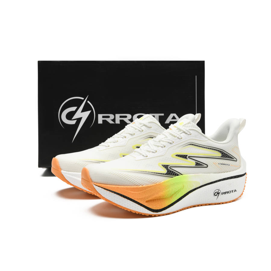 CHRROTA Low top Running Shoes Unisex Green Orange Speed Shadow