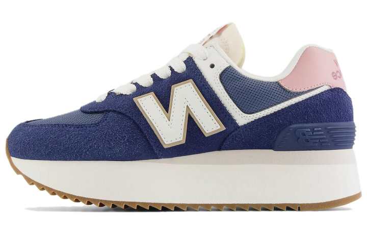 New Balance New Balance NB 574+ Comfortable Low top Running Shoes Women's Blue White Pink