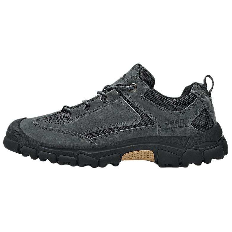 Jeep Cushioning Abrasion Resistant Coverage Lightweight Thermal Low top Outdoor Shoes Men's Gray