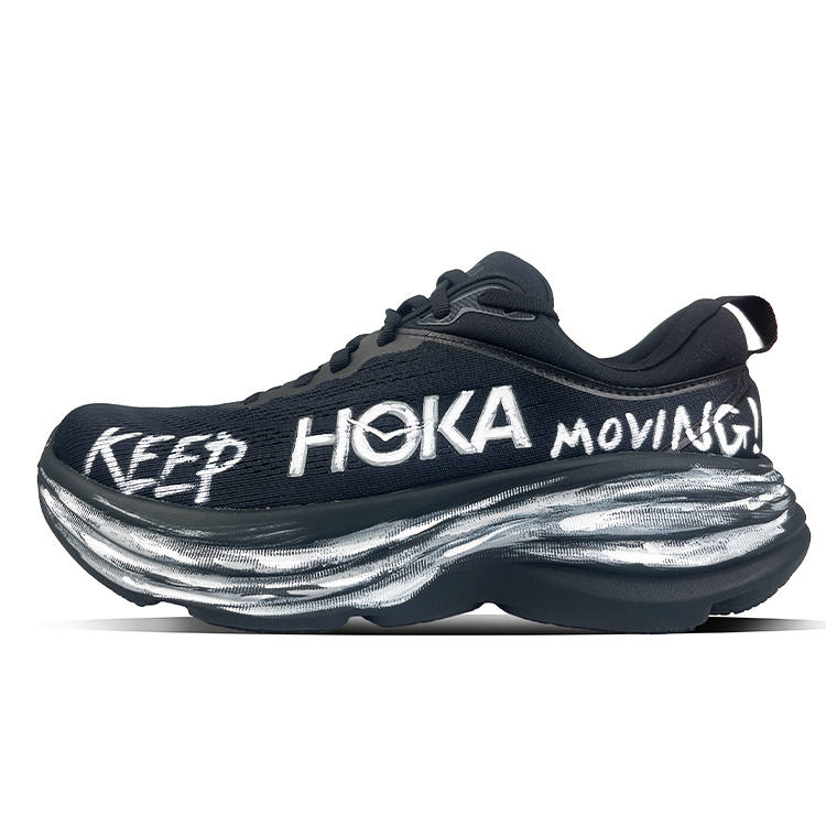 HOKA ONE ONE Bondi 8 Cushioning Slip Resistant Abrasion Resistant Low top Y2K Vintage Running Shoes Men's Black