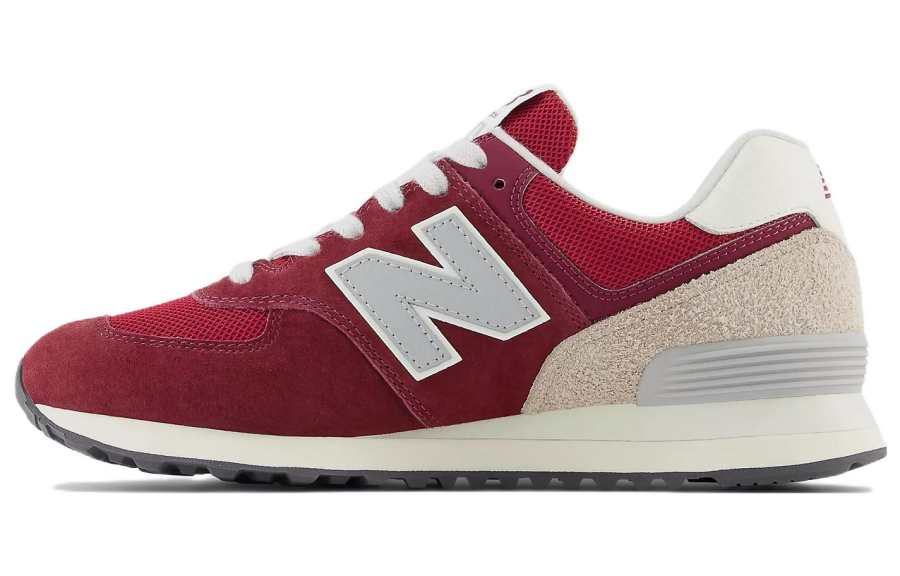 New Balance New Balance NB 574 Vintage Leather Abrasion Resistant Low top Casual City Commuting Running Shoes Unisex Red Beige Gray