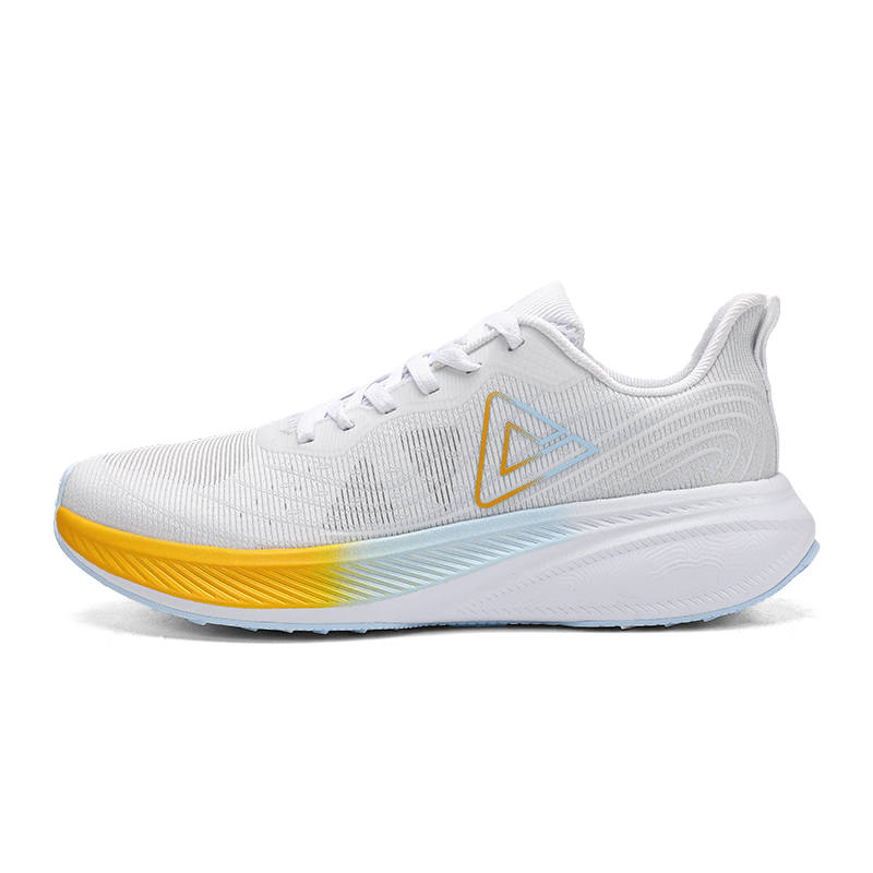 PEAK Cushioning Slip Resistant Abrasion Resistant Low top Running Shoes Men's Big White Orange Yellow