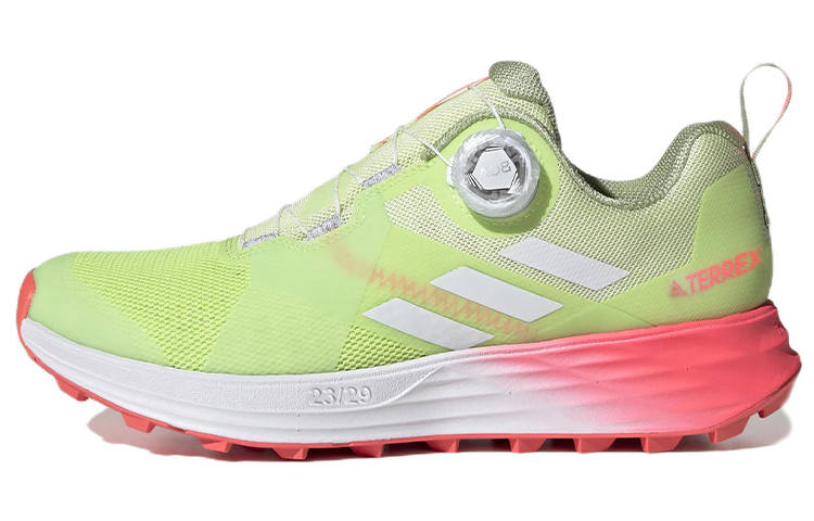 Adidas Adidas Terrex Two Boa Trail Running Slip Resistant Abrasion Resistant Low top Running Shoes Women's Light Green