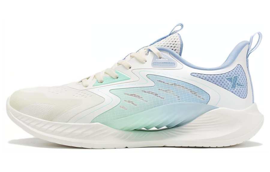 XTEP Chasing Wind 6.0 Cushioning Slip Resistant Abrasion Resistant Rebound Low top Running Shoes Men's White Blue