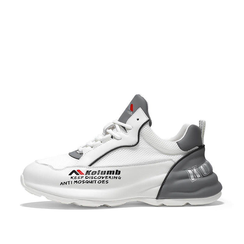 Kolumb Cushioning Abrasion Resistant Breathable Low top Outdoor Shoes Men's White Gray