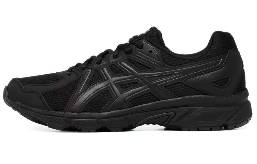 ASICS Jog 100 T Fabric Abrasion Resistant Breathable Low top VIBRAM® MEGAGRIP Casual Running Shoes Men's Triple Black