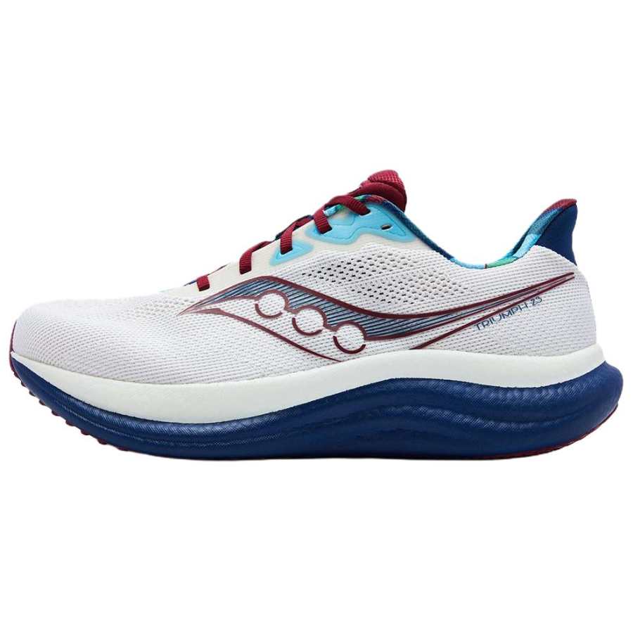 Saucony Triumph Victory 23 Long Distance Running Shoes Unisex White Blue