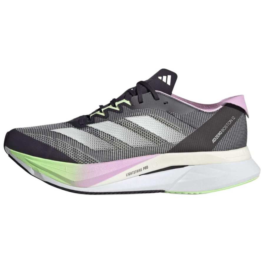 Adidas Adidas Adizero Boston 12 Low top Casual Training Running Shoes Men's Black Silver Green