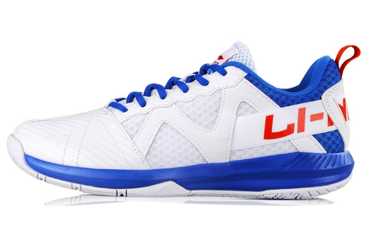 Li-Ning LiNing Shock Absorbing, Non Slip, Wear Resistant, Breathable And Lightweight Low Top Running Shoes Men's White Blue