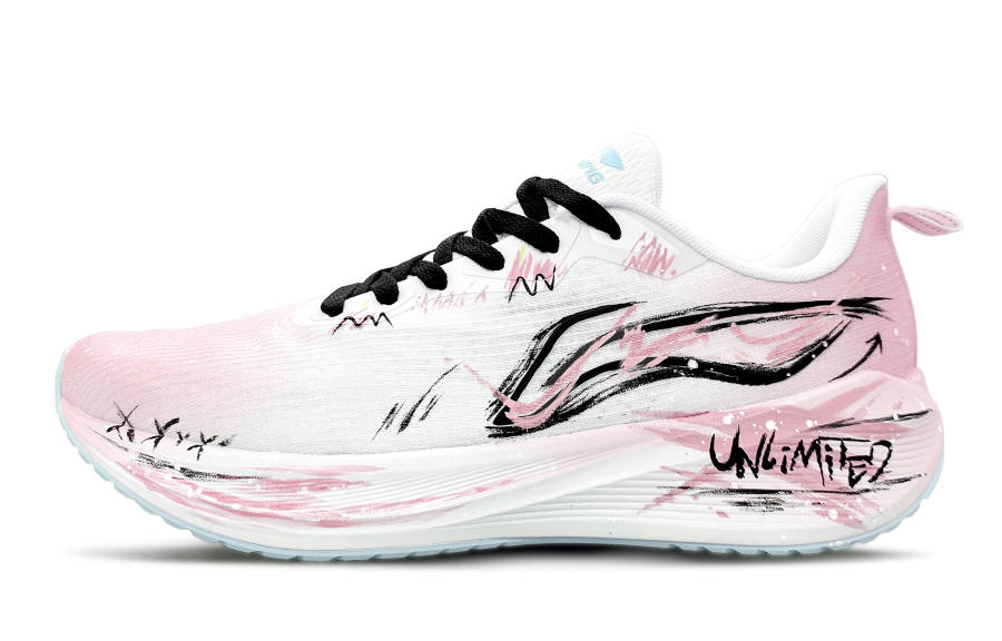 Li-Ning Li Ning Wuyue Cushioning Abrasion Resistant Breathable Low top Casual Running Shoes Men's Pink
