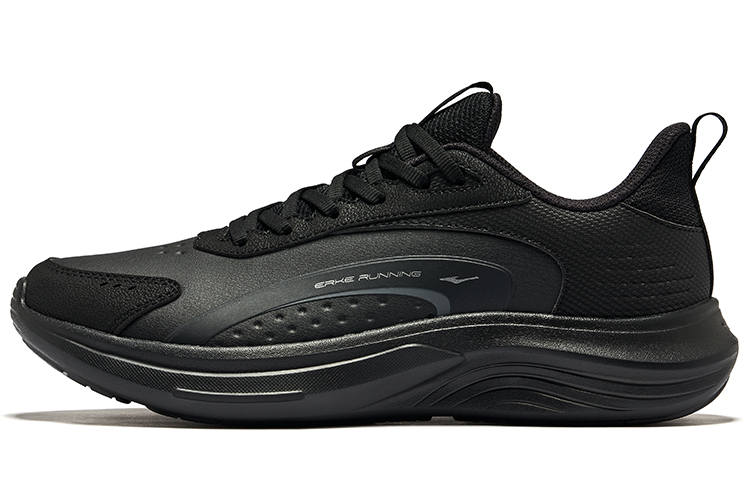 Erke Cloud Chase Cushioning Abrasion Resistant Low top Casual City Commuting Training Running Shoes Men's Jet Black
