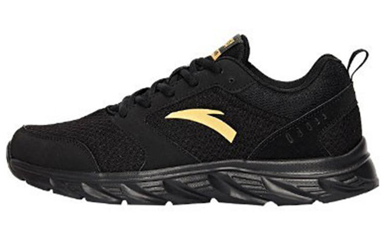 Anta Comfortable Cushioning Slip Resistant Abrasion Resistant Breathable Low top Running Shoes Men's Black Gold