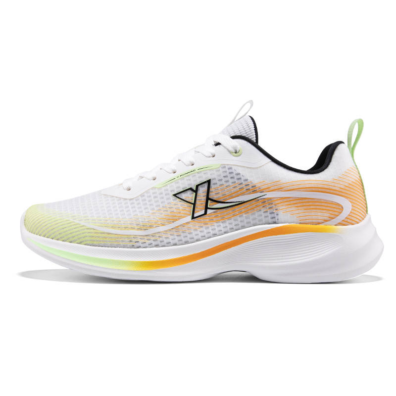 XTEP ZhuiFeng Slip Resistant Lightweight Abrasion Resistant Low top Sprint Running Shoes Men's White Green Orange