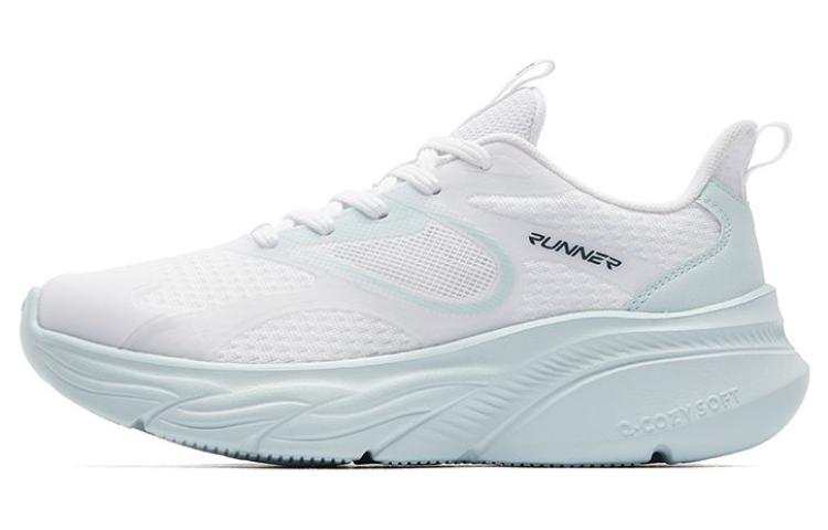 QIAODAN Cushioning Slip Resistant Abrasion Resistant Low top Running Shoes Women's White Blue